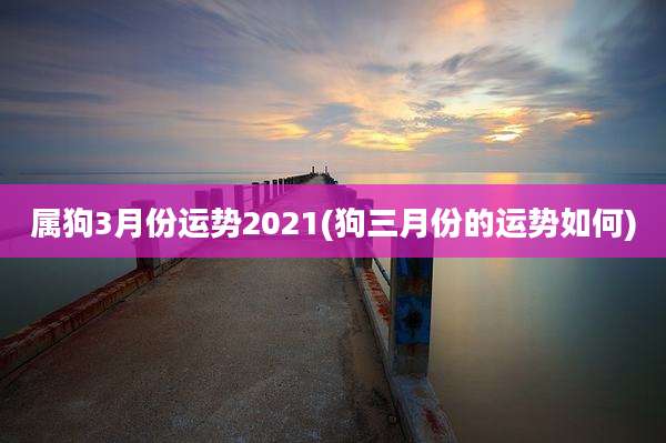 属狗3月份运势2021(狗三月份的运势如何)