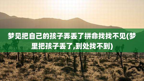 梦见把自己的孩子弄丢了拼命找找不见(梦里把孩子丢了,到处找不到)