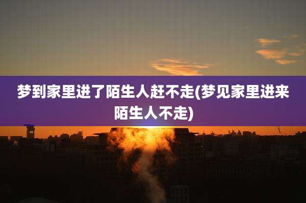 梦到家里进了陌生人赶不走(梦见家里进来陌生人不走)