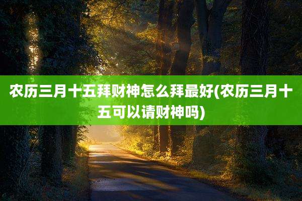农历三月十五拜财神怎么拜最好(农历三月十五可以请财神吗)