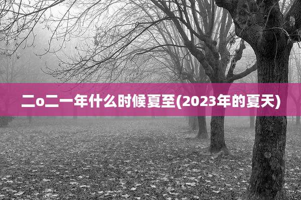二o二一年什么时候夏至(2023年的夏天)