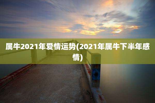 属牛2021年爱情运势(2021年属牛下半年感情)