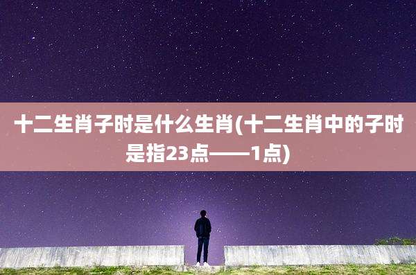 十二生肖子时是什么生肖(十二生肖中的子时是指23点——1点)