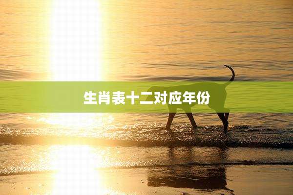 生肖表十二对应年份