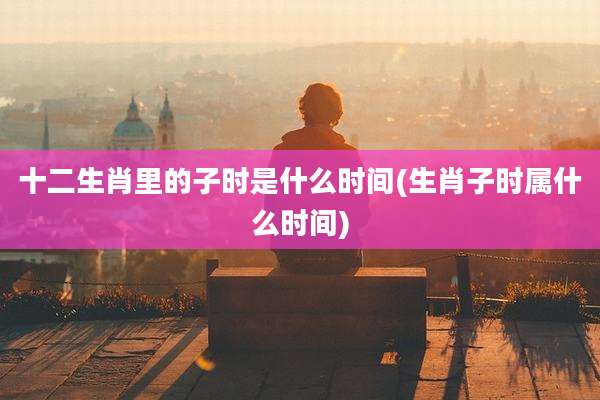 十二生肖里的子时是什么时间(生肖子时属什么时间)