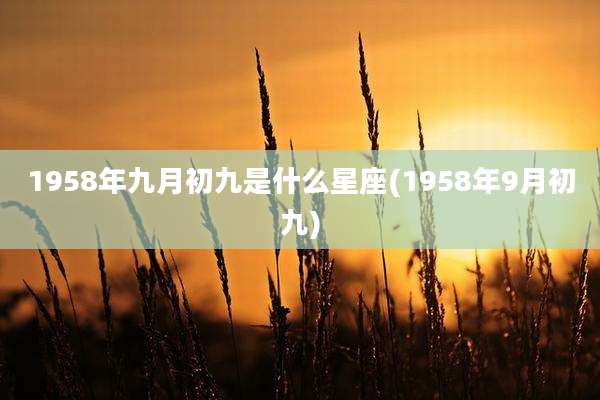 1958年九月初九是什么星座(1958年9月初九)