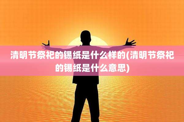 清明节祭祀的锡纸是什么样的(清明节祭祀的锡纸是什么意思)