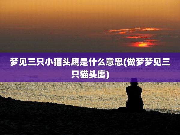 梦见三只小猫头鹰是什么意思(做梦梦见三只猫头鹰)