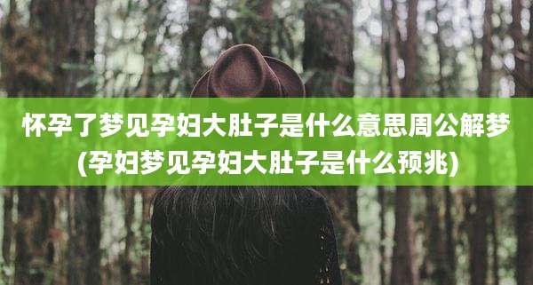 怀孕了梦见孕妇大肚子是什么意思周公解梦(孕妇梦见孕妇大肚子是什么预兆)