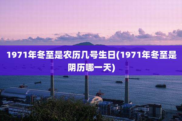 1971年冬至是农历几号生日(1971年冬至是阴历哪一天)