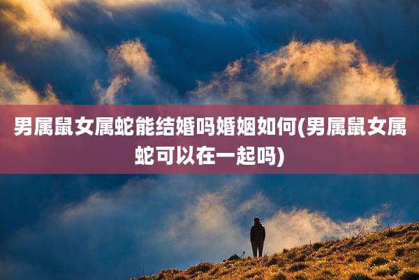 男属鼠女属蛇能结婚吗婚姻如何(男属鼠女属蛇可以在一起吗)