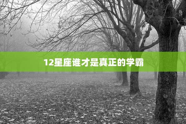 12星座谁才是真正的学霸
