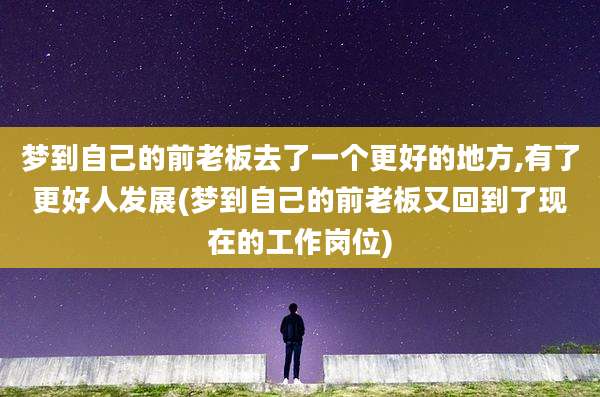 梦到自己的前老板去了一个更好的地方,有了更好人发展(梦到自己的前老板又回到了现在的工作岗位)