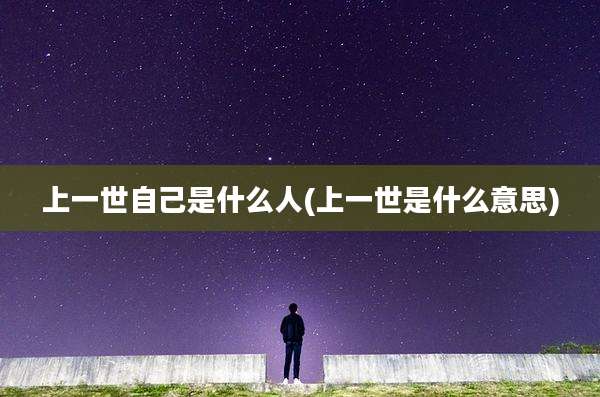 上一世自己是什么人(上一世是什么意思)