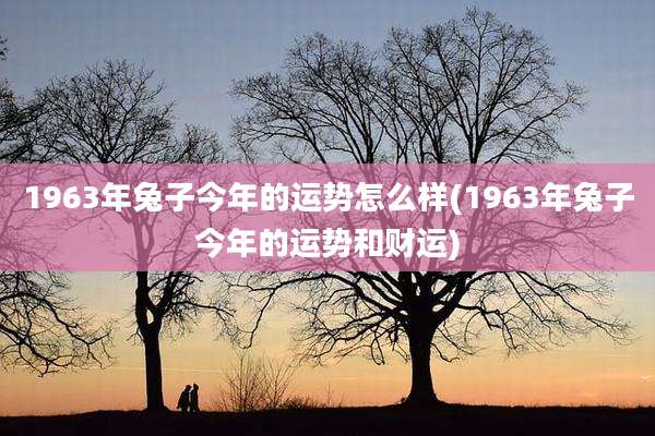 1963年兔子今年的运势怎么样(1963年兔子今年的运势和财运)