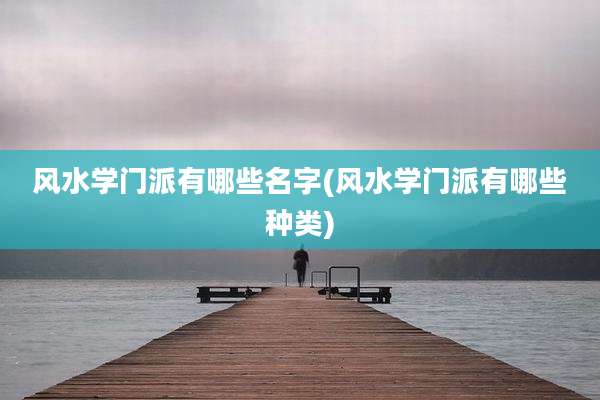 风水学门派有哪些名字(风水学门派有哪些种类)