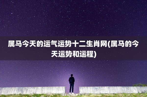 属马今天的运气运势十二生肖网(属马的今天运势和运程)