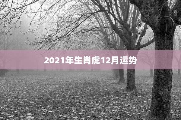 2021年生肖虎12月运势