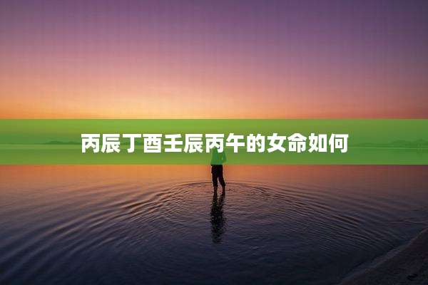 丙辰丁酉壬辰丙午的女命如何