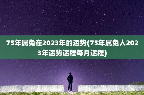 75年属兔在2023年的运势(75年属兔人2023年运势运程每月运程)