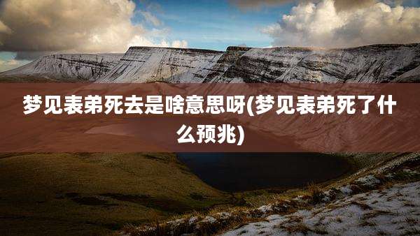 梦见表弟死去是啥意思呀(梦见表弟死了什么预兆)