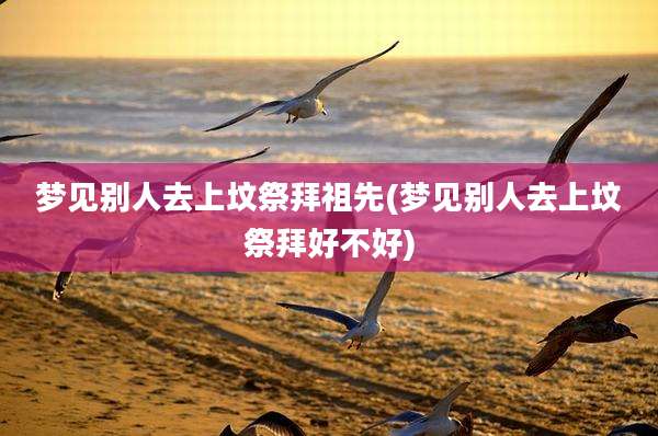 梦见别人去上坟祭拜祖先(梦见别人去上坟祭拜好不好)