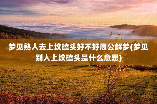 梦见熟人去上坟磕头好不好周公解梦(梦见别人上坟磕头是什么意思)