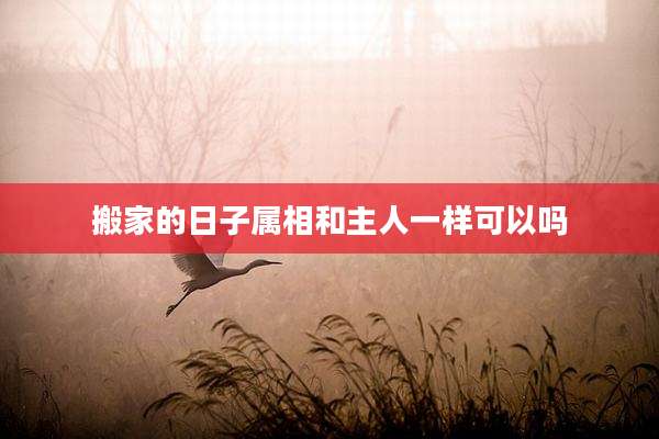 搬家的日子属相和主人一样可以吗