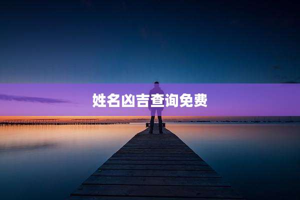 姓名凶吉查询免费