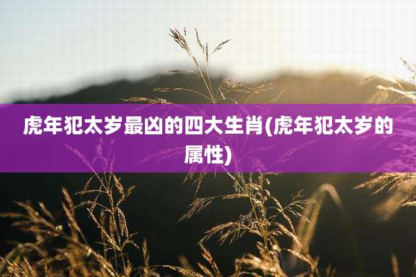 虎年犯太岁最凶的四大生肖(虎年犯太岁的属性)