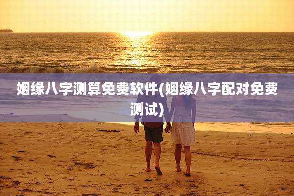 姻缘八字测算免费软件(姻缘八字配对免费测试)