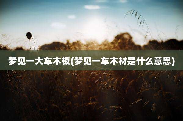 梦见一大车木板(梦见一车木材是什么意思)