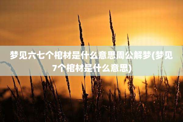 梦见六七个棺材是什么意思周公解梦(梦见7个棺材是什么意思)