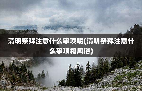 清明祭拜注意什么事项呢(清明祭拜注意什么事项和风俗)