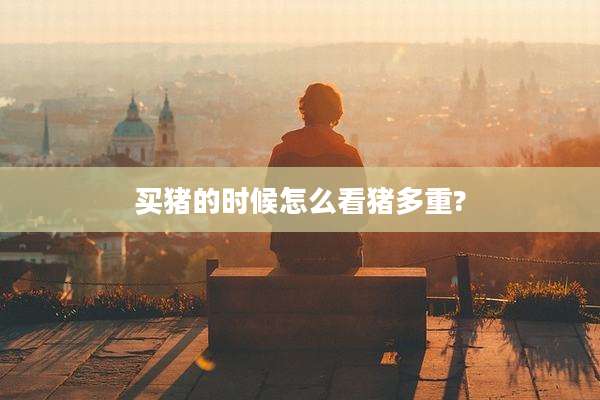 买猪的时候怎么看猪多重?