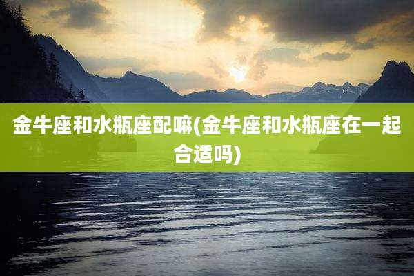 金牛座和水瓶座配嘛(金牛座和水瓶座在一起合适吗)