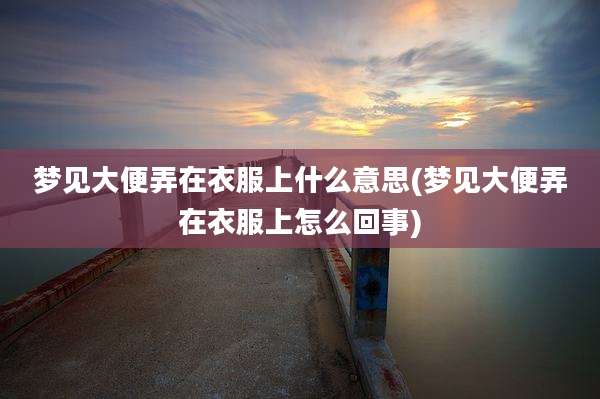 梦见大便弄在衣服上什么意思(梦见大便弄在衣服上怎么回事)