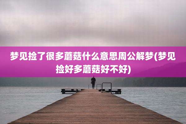 梦见捡了很多蘑菇什么意思周公解梦(梦见捡好多蘑菇好不好)