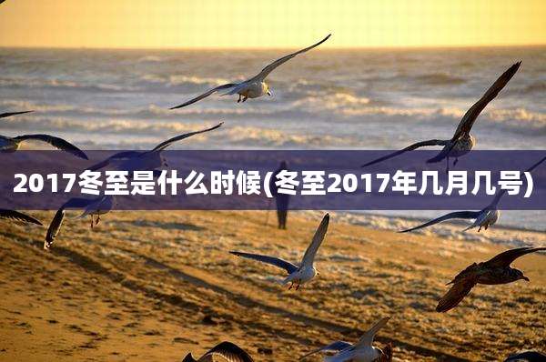 2017冬至是什么时候(冬至2017年几月几号)