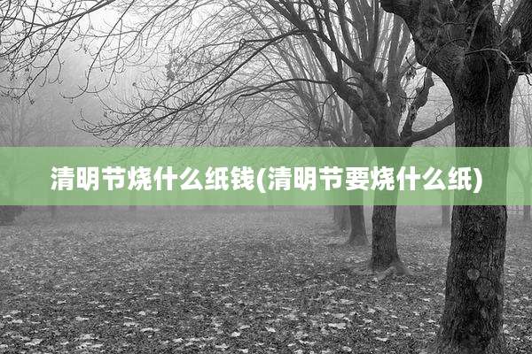 清明节烧什么纸钱(清明节要烧什么纸)