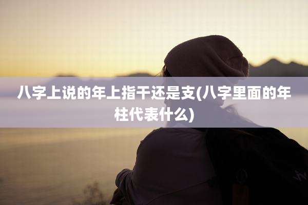 八字上说的年上指干还是支(八字里面的年柱代表什么)