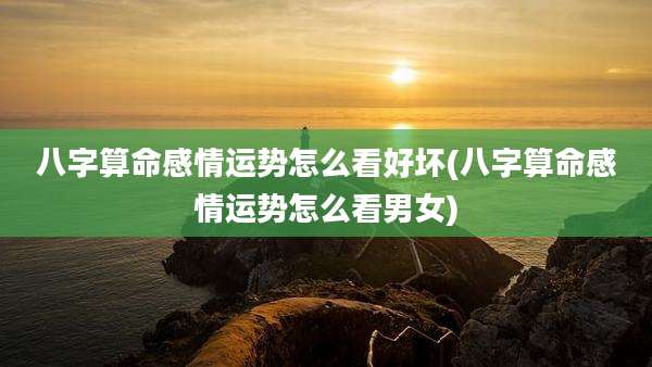 八字算命感情运势怎么看好坏(八字算命感情运势怎么看男女)