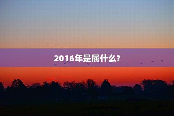 2016年是属什么?