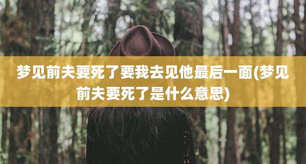 梦见前夫要死了要我去见他最后一面(梦见前夫要死了是什么意思)