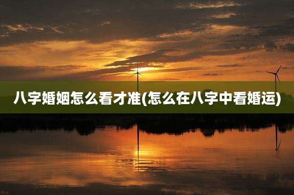 八字婚姻怎么看才准(怎么在八字中看婚运)