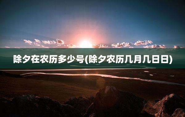 除夕在农历多少号(除夕农历几月几日日)