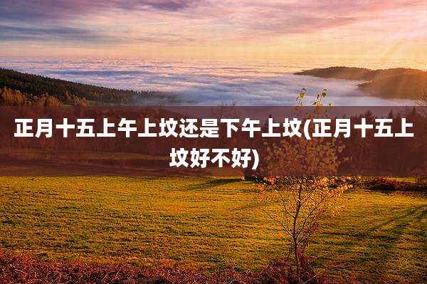 正月十五上午上坟还是下午上坟(正月十五上坟好不好)