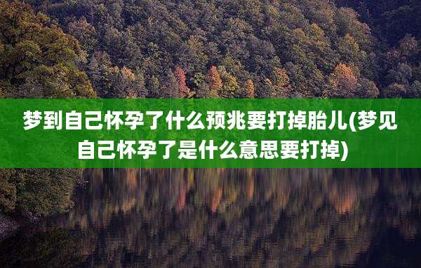 梦到自己怀孕了什么预兆要打掉胎儿(梦见自己怀孕了是什么意思要打掉)