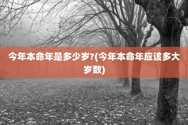今年本命年是多少岁?(今年本命年应该多大岁数)