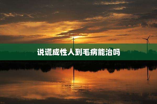 说谎成性人到毛病能治吗